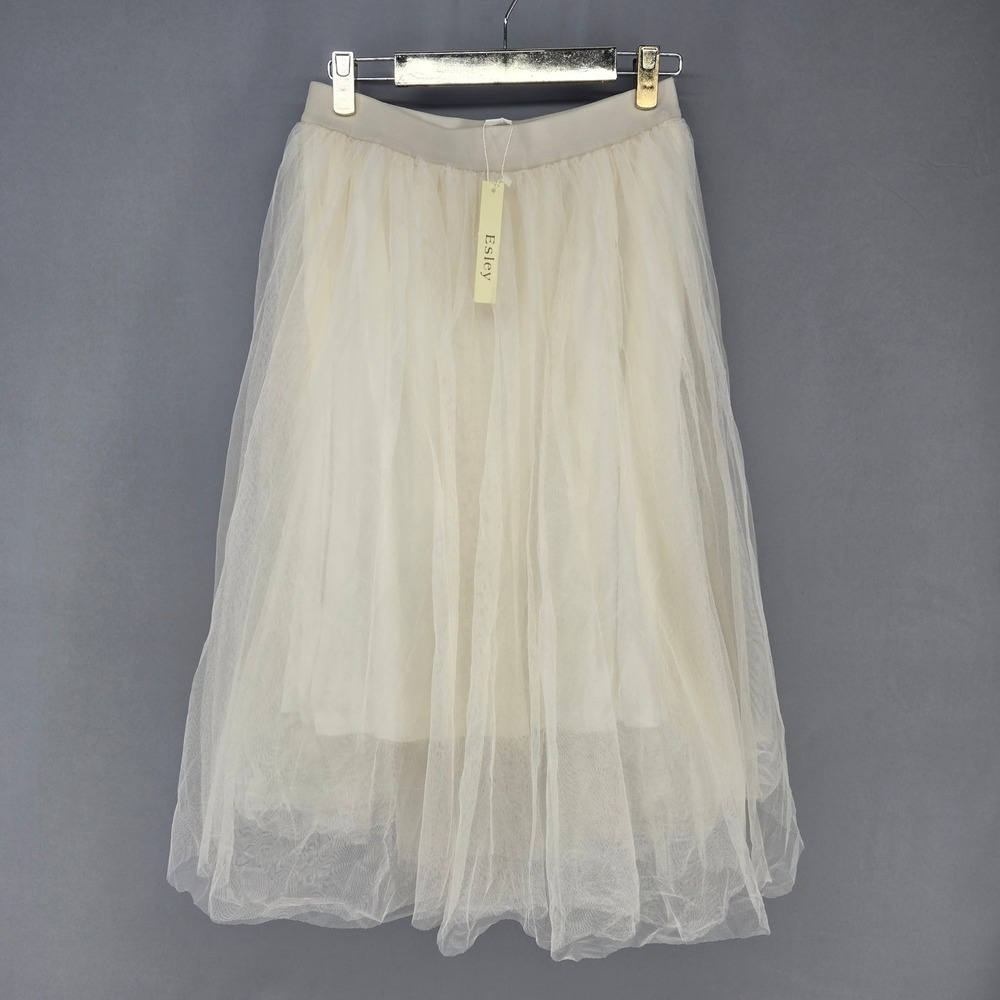 Esley Tulle Skirt XL Ivory Layered Mesh Romantic Fairy  Balletcore Coquette Tutu
